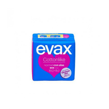 EVAX COMPRESAS COTTONLIKE NORMAL CON ALAS 16 UDS EVAX COMPRESAS COTTONLIKE NORMAL CON ALAS 16 UDS