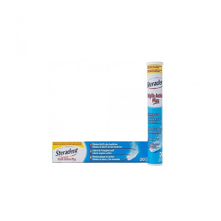 STERADENT TRIPLE ACCION PLUS 30 TABLETAS EFERVESCENTES STERADENT TRIPLE ACCION PLUS 30 TABLETAS EFERVESCENTES
