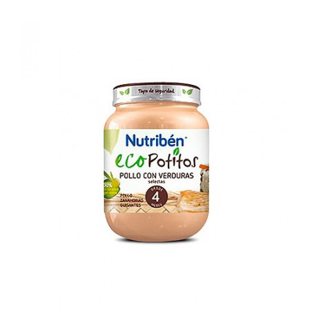 NUTRIBEN ECOPOTITOS POLLO CON VERDURAS SELECTAS +4M 130 GR NUTRIBEN ECOPOTITOS POLLO CON VERDURAS SELECTAS +4M 130 GR