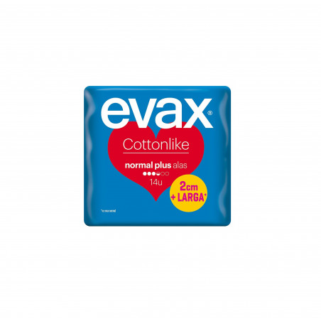 EVAX COMPRESAS COTTONLIKE ALAS NORMAL PLUS 14 UDS EVAX COMPRESAS COTTONLIKE ALAS NORMAL PLUS 14 UDS