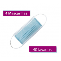 MASCARILLA NIÑO REUTILIZABLE AZUL MAPE PACK 4 UDS Mascarilla reutilizable niños