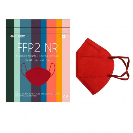 Mascarilla ce color rojo fpp2 Mascarilla ce color rojo fpp2