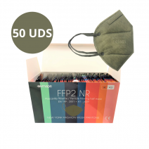 MASCARILLAS FFP2 VERDE OLIVA CAJA 50 UDS NR FFP2 COLOR VERDE 50
