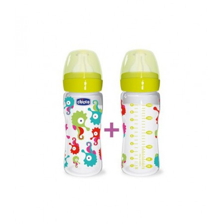 CHICCO BIPACK BIBERON PP B. ANCHA FLUJO REGULABLE SILICONA 250ML CHICCO BIPACK BIBERON PP B. ANCHA FLUJO REGULABLE SILICONA 250ML